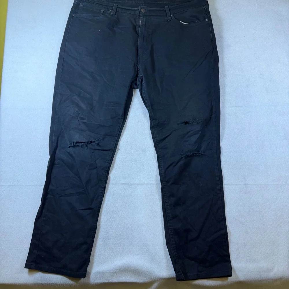 Levis 541 Athletic‎ Taper Mens Black Distressed Jeans 40x32 Ripped Denim